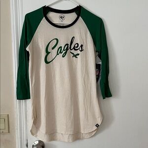 NWT 47 Brand Eagles football raglan shirt. Size medium.